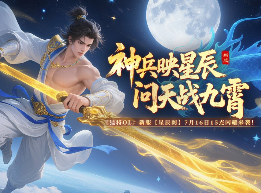 剑指星辰！《猛将OL》新服【星辰阁】7月16日燃爆江湖，豪礼先到先得！
